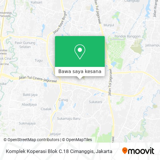Peta Komplek Koperasi Blok C.18 Cimanggis