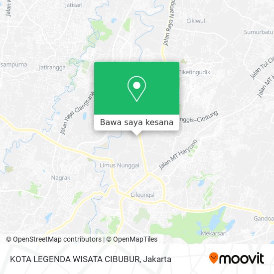 Peta KOTA LEGENDA WISATA CIBUBUR