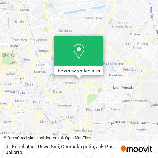 Peta Jl. Kabel atas , Rawa Sari, Cempaka putih, Jak-Pus