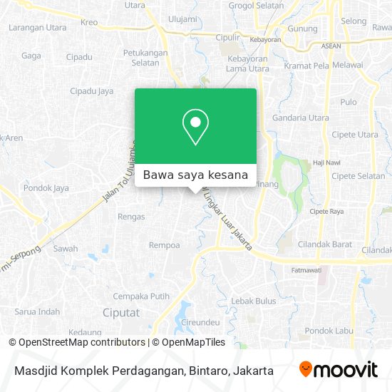 Peta Masdjid Komplek Perdagangan, Bintaro