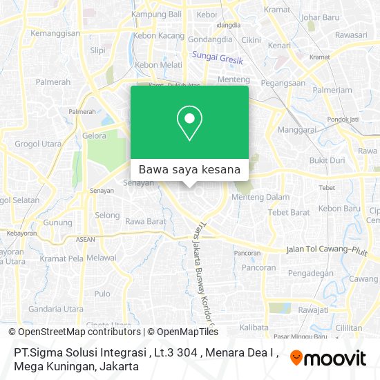 Peta PT.Sigma Solusi Integrasi , Lt.3 304 , Menara Dea I , Mega Kuningan