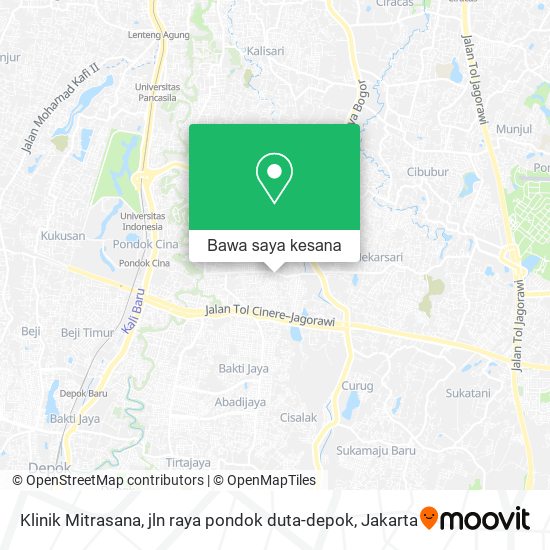 Peta Klinik Mitrasana, jln raya pondok duta-depok