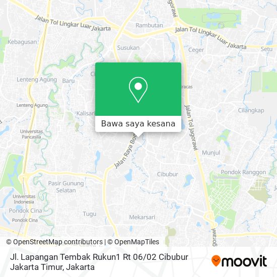 Peta Jl. Lapangan Tembak Rukun1 Rt 06 / 02 Cibubur Jakarta Timur