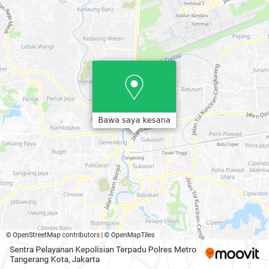 Peta Sentra Pelayanan Kepolisian Terpadu Polres Metro Tangerang Kota