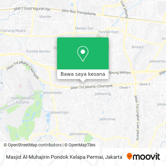 Peta Masjid Al-Muhajirin Pondok Kelapa Permai