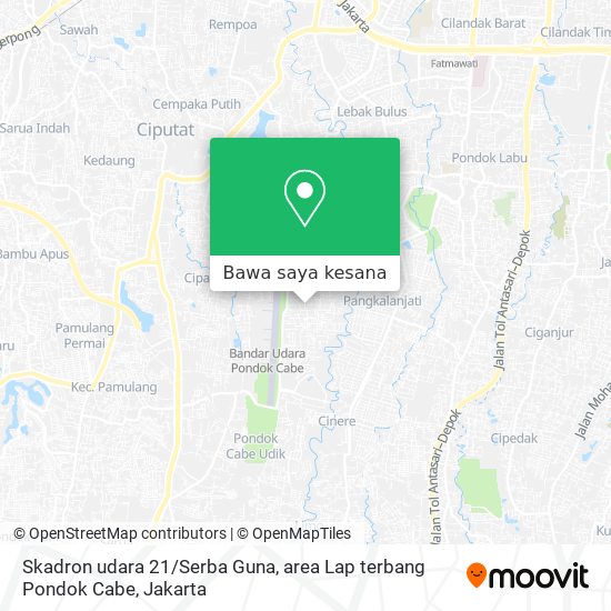 Peta Skadron udara 21 / Serba Guna, area Lap terbang Pondok Cabe