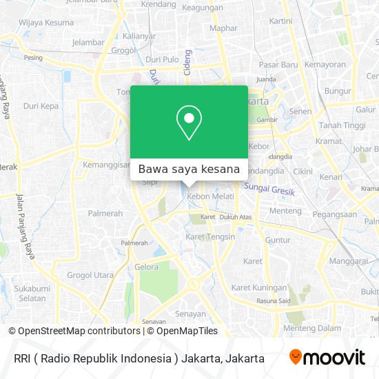 Peta RRI ( Radio Republik Indonesia ) Jakarta