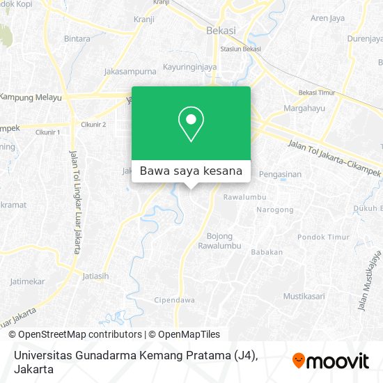 Peta Universitas Gunadarma Kemang Pratama (J4)
