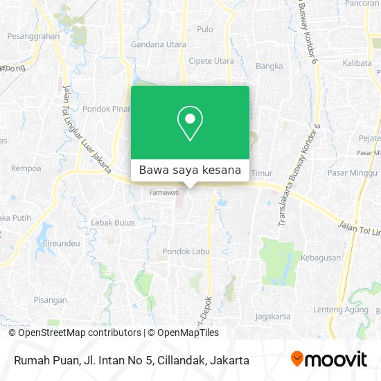 Peta Rumah Puan, Jl. Intan No 5, Cillandak