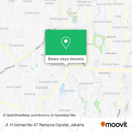 Peta Jl. H Usman No 47 Rempoa Ciputat