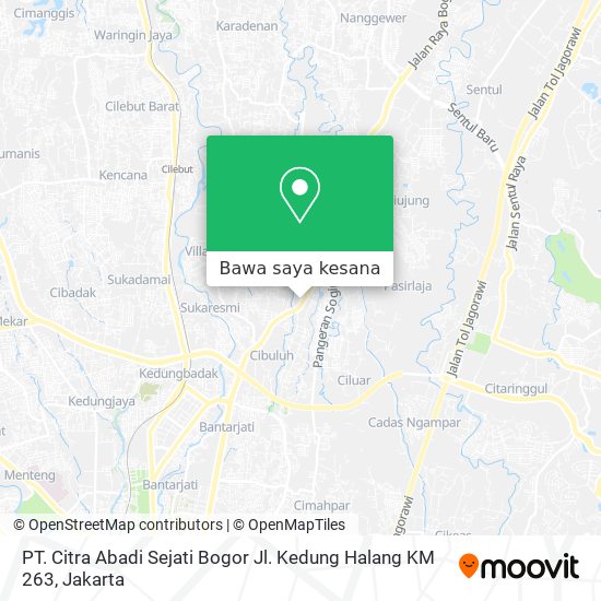 Peta PT. Citra Abadi Sejati Bogor Jl. Kedung Halang KM 263