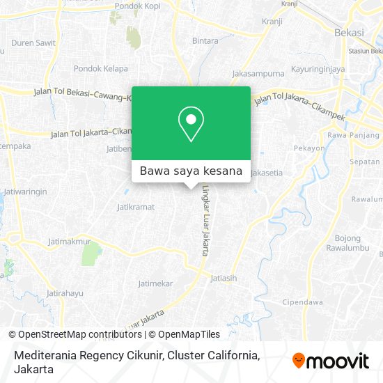 Peta Mediterania Regency Cikunir, Cluster California