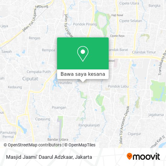 Peta Masjid Jaami' Daarul Adzkaar