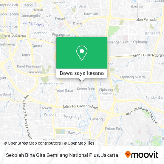 Peta Sekolah Bina Gita Gemilang National Plus