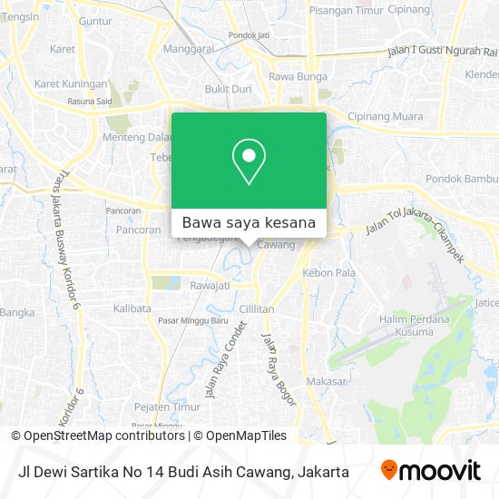 Peta Jl Dewi Sartika No 14 Budi Asih Cawang