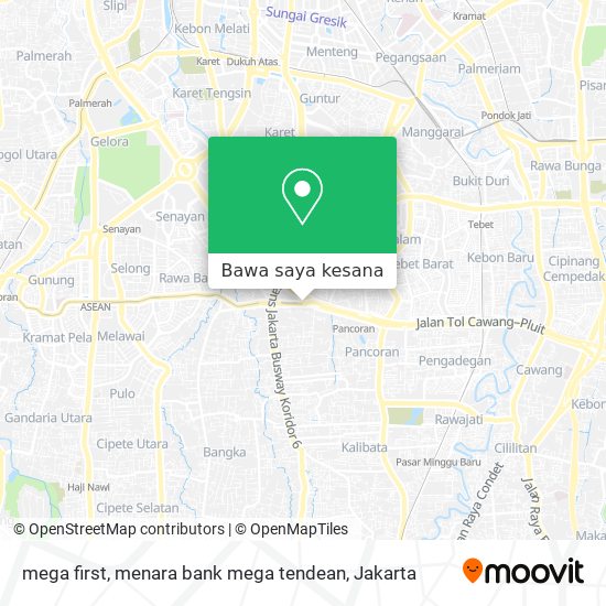 Peta mega first, menara bank mega tendean