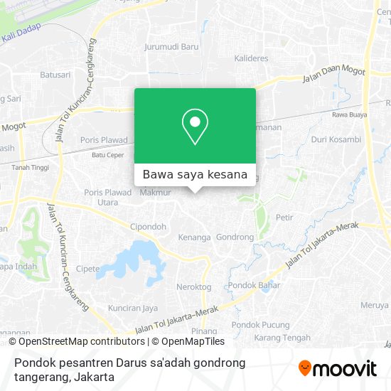 Peta Pondok pesantren Darus sa'adah gondrong tangerang