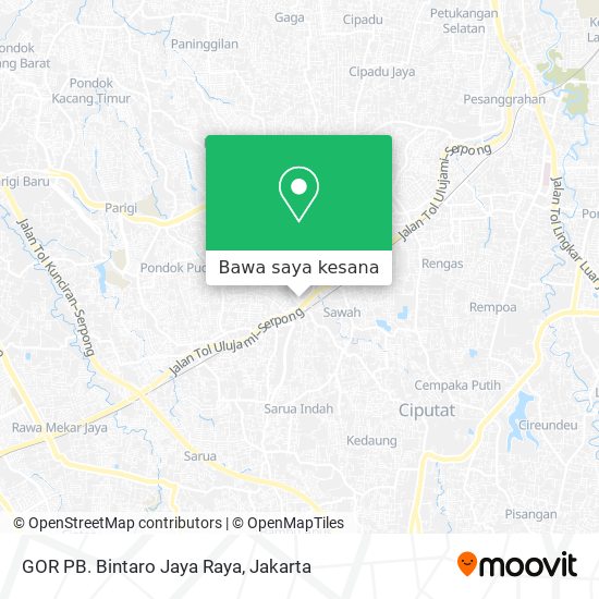 Peta GOR PB. Bintaro Jaya Raya