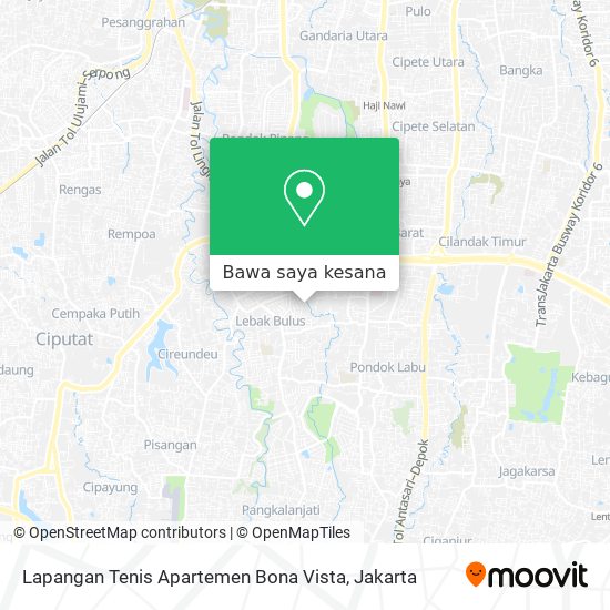 Peta Lapangan Tenis Apartemen Bona Vista