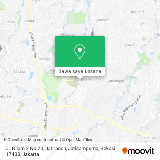 Peta Jl. Nilam 2 No.70, Jatiraden, Jatisampurna, Bekasi 17433
