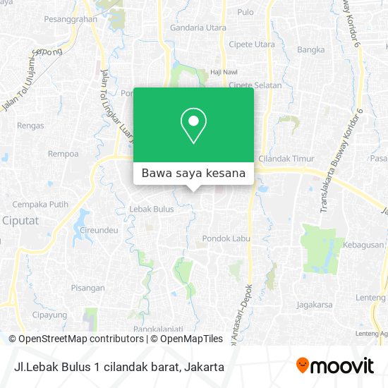 Peta Jl.Lebak Bulus 1 cilandak barat