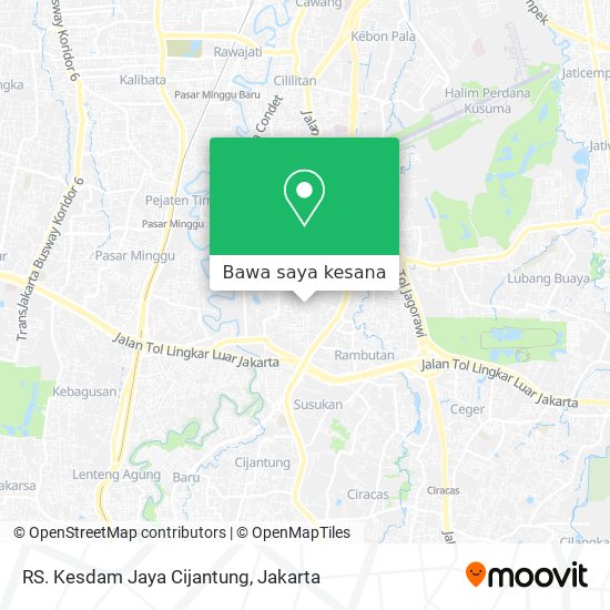 Peta RS. Kesdam Jaya Cijantung
