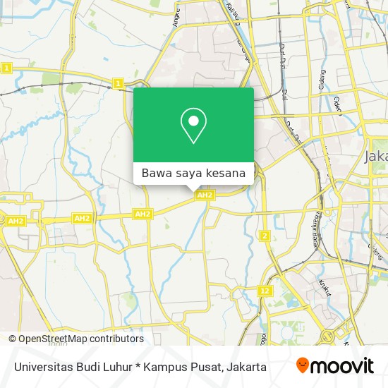 Peta Universitas Budi Luhur * Kampus Pusat