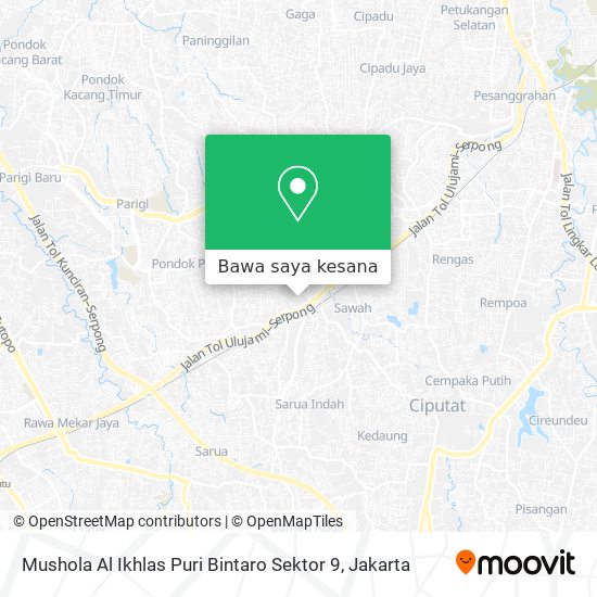 Peta Mushola Al Ikhlas Puri Bintaro Sektor 9