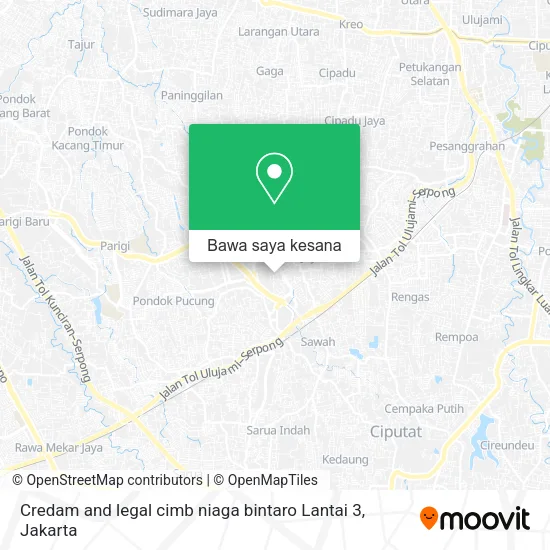 Peta Credam and legal cimb niaga bintaro Lantai 3