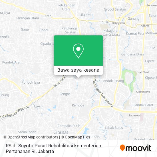 Peta RS dr Suyoto Pusat Rehabilitasi kementerian Pertahanan RI