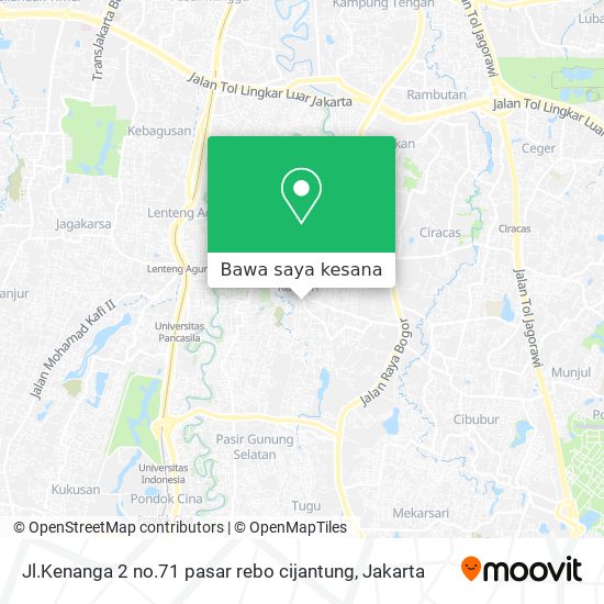 Peta Jl.Kenanga 2 no.71 pasar rebo cijantung