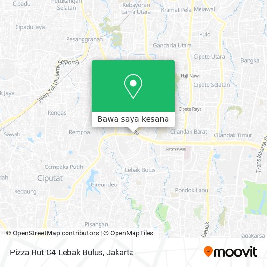 Peta Pizza Hut C4 Lebak Bulus