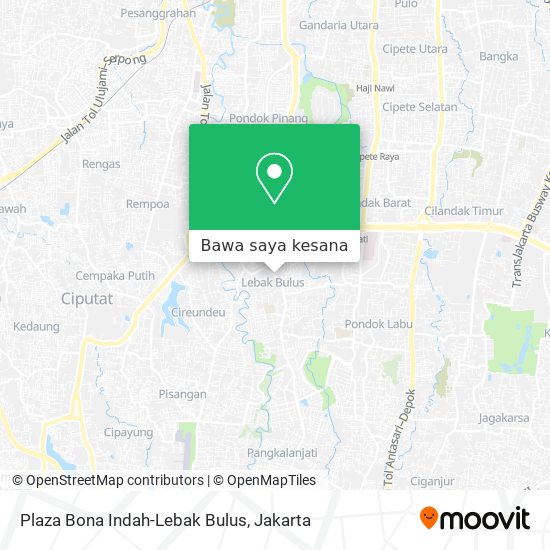 Peta Plaza Bona Indah-Lebak Bulus