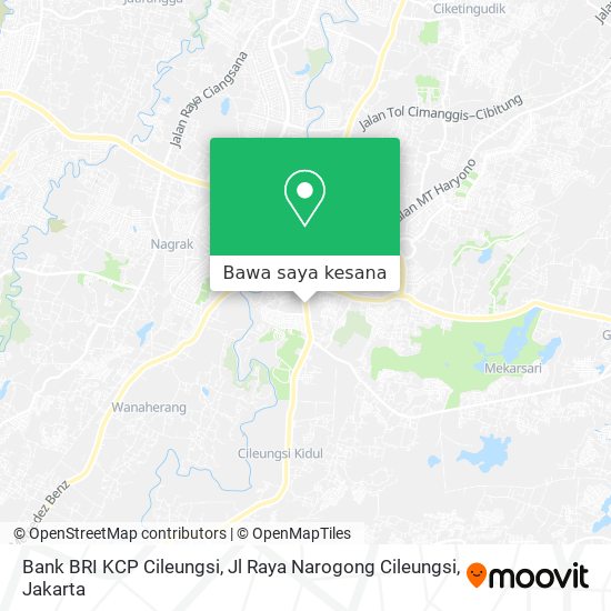 Peta Bank BRI KCP Cileungsi, Jl Raya Narogong Cileungsi