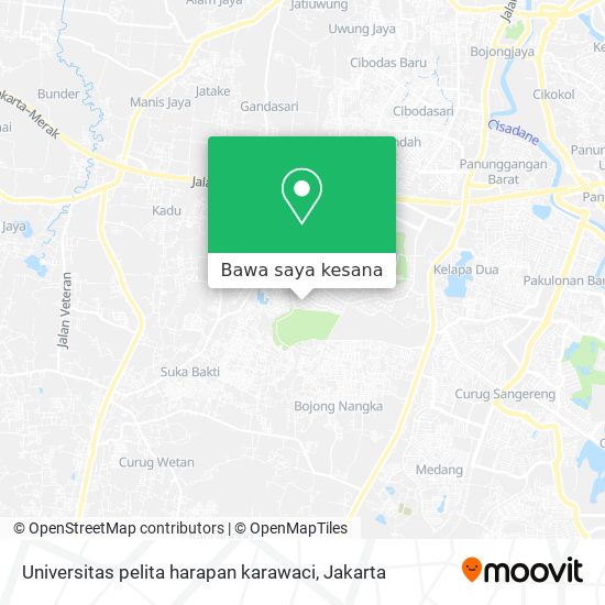 Peta Universitas pelita harapan karawaci
