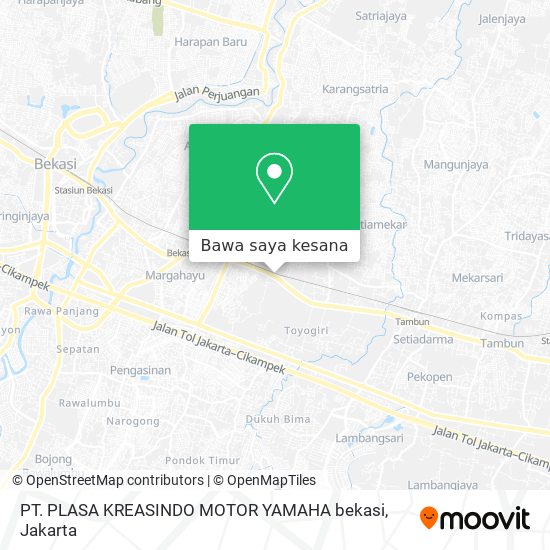 Peta PT. PLASA KREASINDO MOTOR YAMAHA bekasi