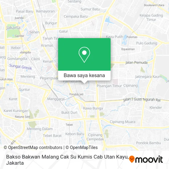 Peta Bakso Bakwan Malang Cak Su Kumis Cab Utan Kayu