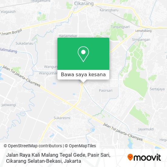 Peta Jalan Raya Kali Malang Tegal Gede, Pasir Sari, Cikarang Selatan-Bekasi