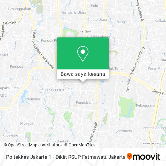 Peta Poltekkes Jakarta 1 - Diklit RSUP Fatmawati