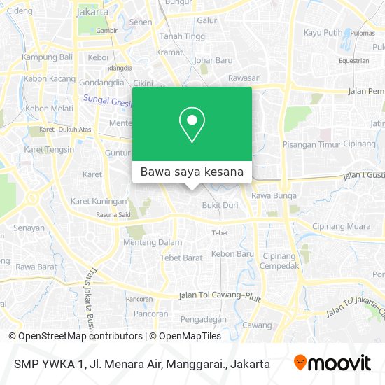 Peta SMP YWKA 1, Jl. Menara Air, Manggarai.