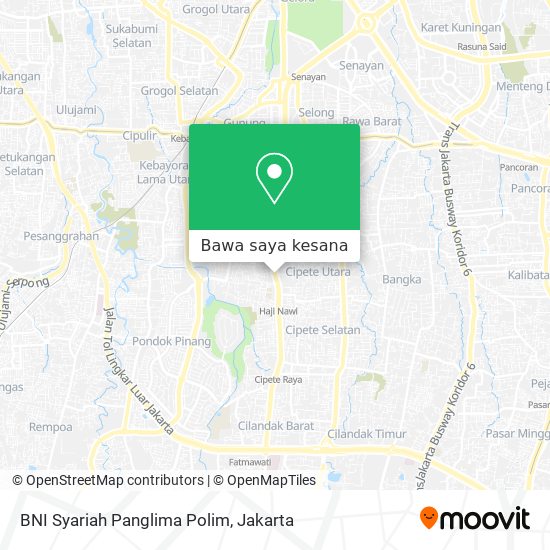 Peta BNI Syariah Panglima Polim