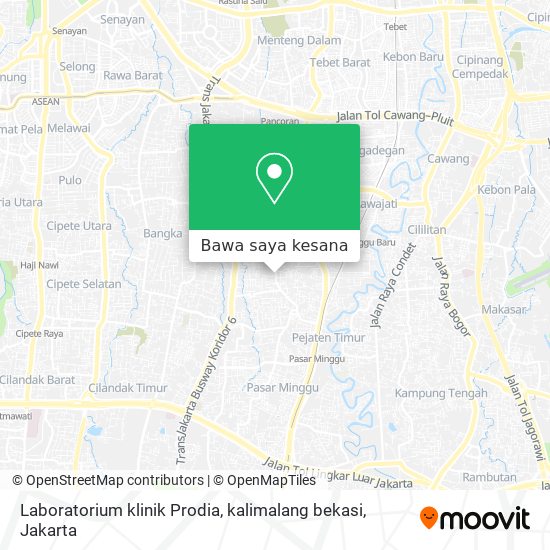 Peta Laboratorium klinik Prodia, kalimalang bekasi