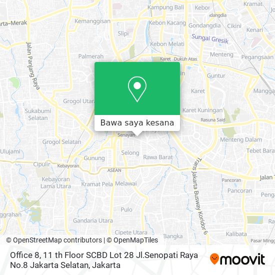 Peta Office 8, 11 th Floor SCBD Lot 28 Jl.Senopati Raya No.8 Jakarta Selatan