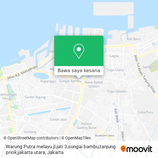 Peta Warung Putra melayu  jl.jati 3,sungai bambu,tanjung priok,jakarta utara