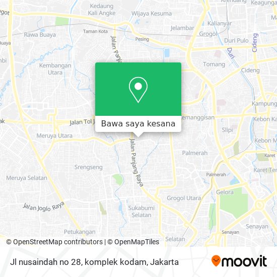 Peta Jl nusaindah no 28, komplek kodam