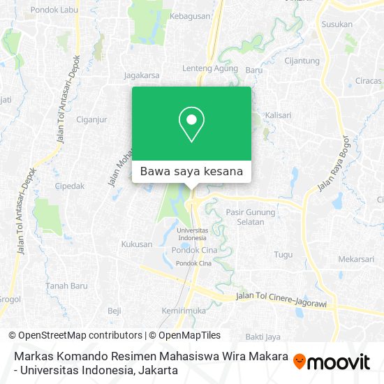 Peta Markas Komando Resimen Mahasiswa Wira Makara - Universitas Indonesia
