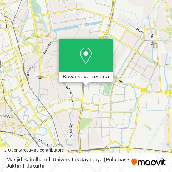 Peta Masjid Baitulhamdi Universitas Jayabaya (Pulomas - Jaktim)