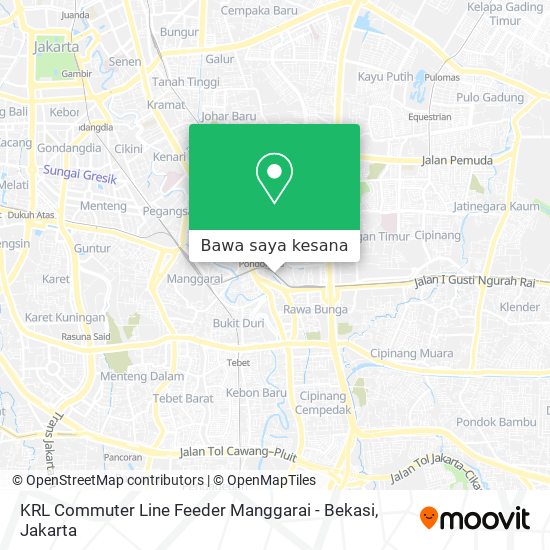 Peta KRL Commuter Line Feeder Manggarai - Bekasi