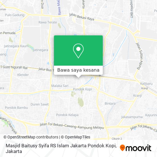 Peta Masjid Baitusy Syifa RS Islam Jakarta Pondok Kopi