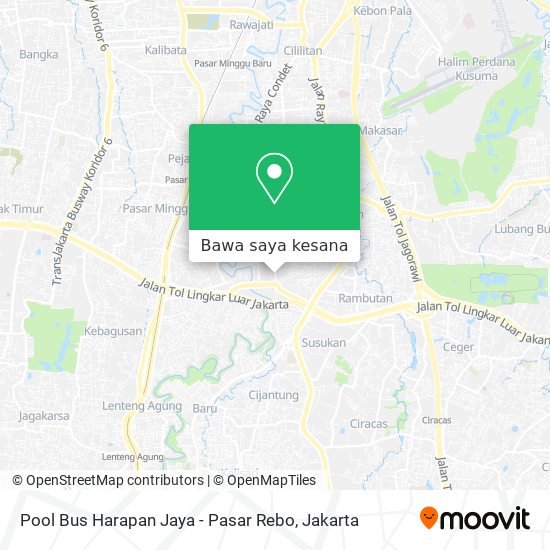 Peta Pool Bus Harapan Jaya - Pasar Rebo